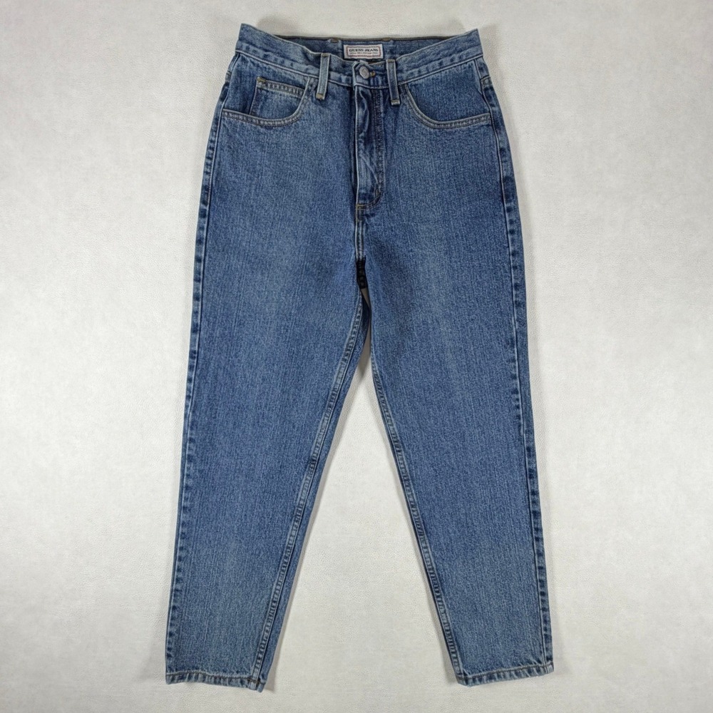 Guess Jeans 1050 SH Womens 30 Fits 26 Medium Wash Tapered High Rise USA Vintage